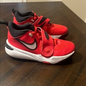 Nike Kids Red and Black Velcro Sneakers